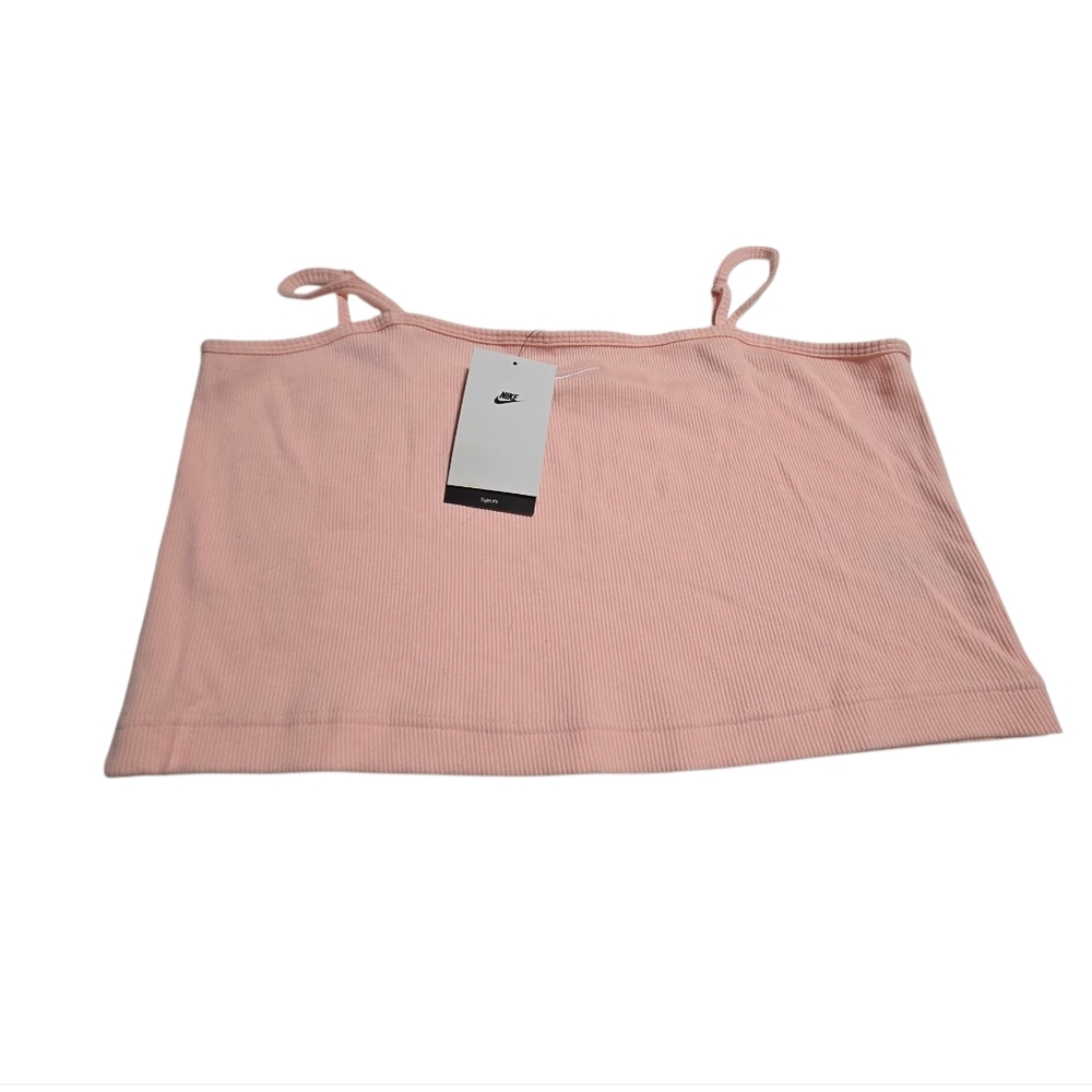 Nike Light Pink Ribbed Crop Tank Sz XL